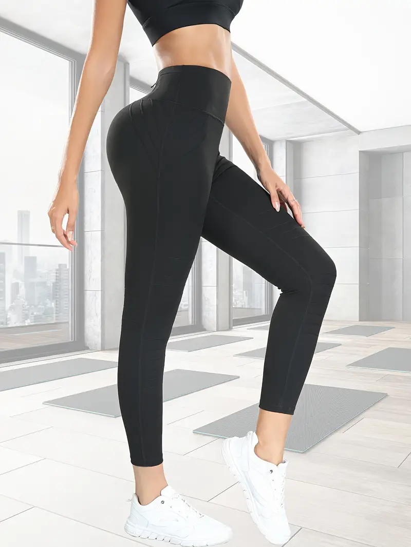 High Waist Yoga Leggings Pocket Seamless Butt Lifting - Temu