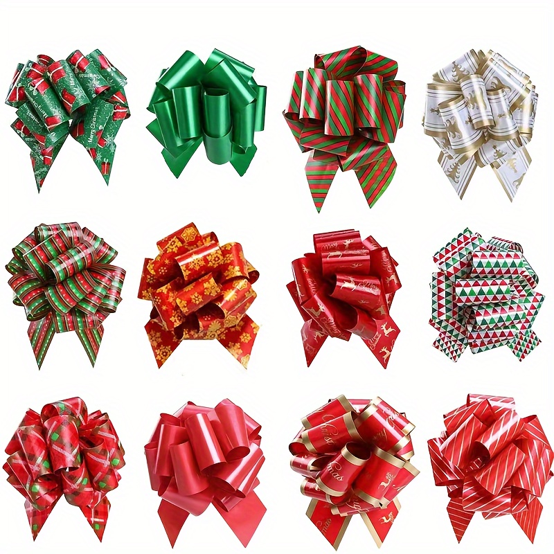 12-Pack Christmas Bows 10 x 26 Handmade with 2.5 Red Velvet Gold Wired  Edge Ribbon Indoor Outdoor Handmade Wreath Bows | The Handmade Bow