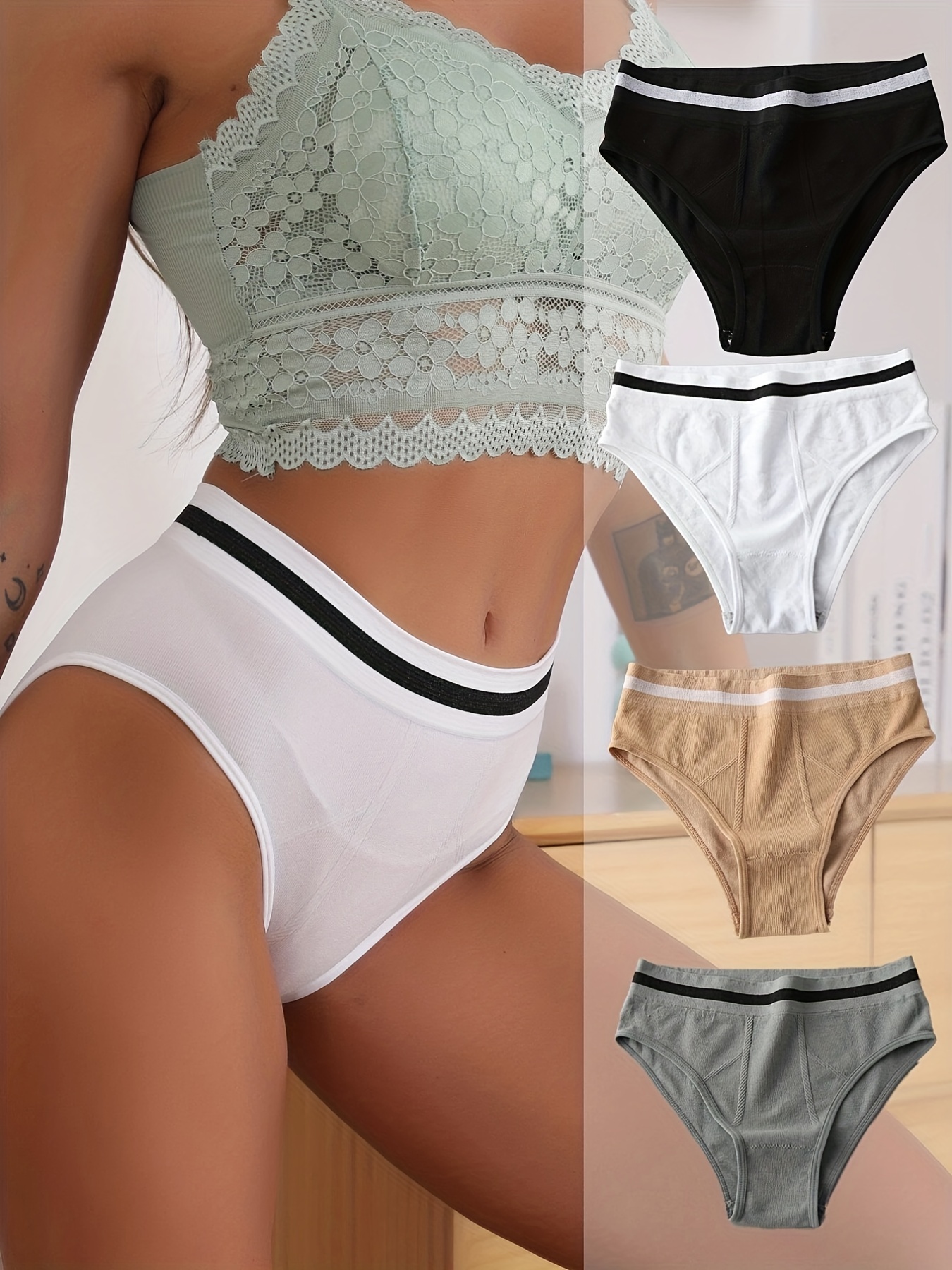 Sporty High Cut Briefs Tighty Whitey Style Brief Panties - Temu Mexico