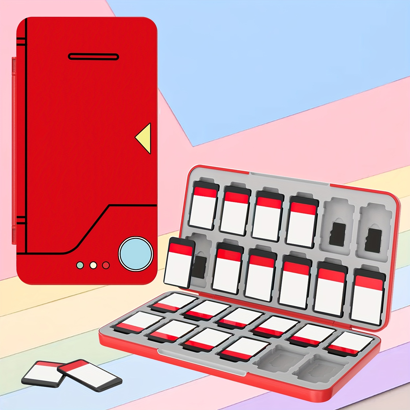 Caixa de armazenamento titular do cartão de jogo gato, 24 slots de jogo e  24 slots para cartão Micro SD, adequado para Lite/OLED/ns switches -  AliExpress