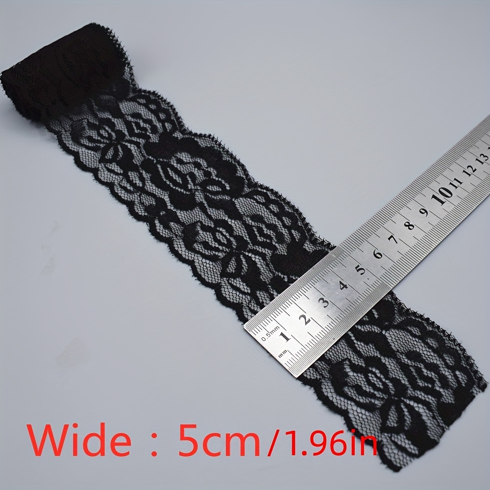 5 yards Elastic Lace Ribbon White African Lace Fabric Elasticity Lace Trim  Embroidered for Sewing Clothing Underwear Accessories