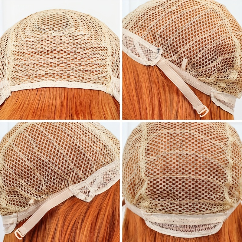 Long Orange Middle Part Wig for Women - 60-96 cm