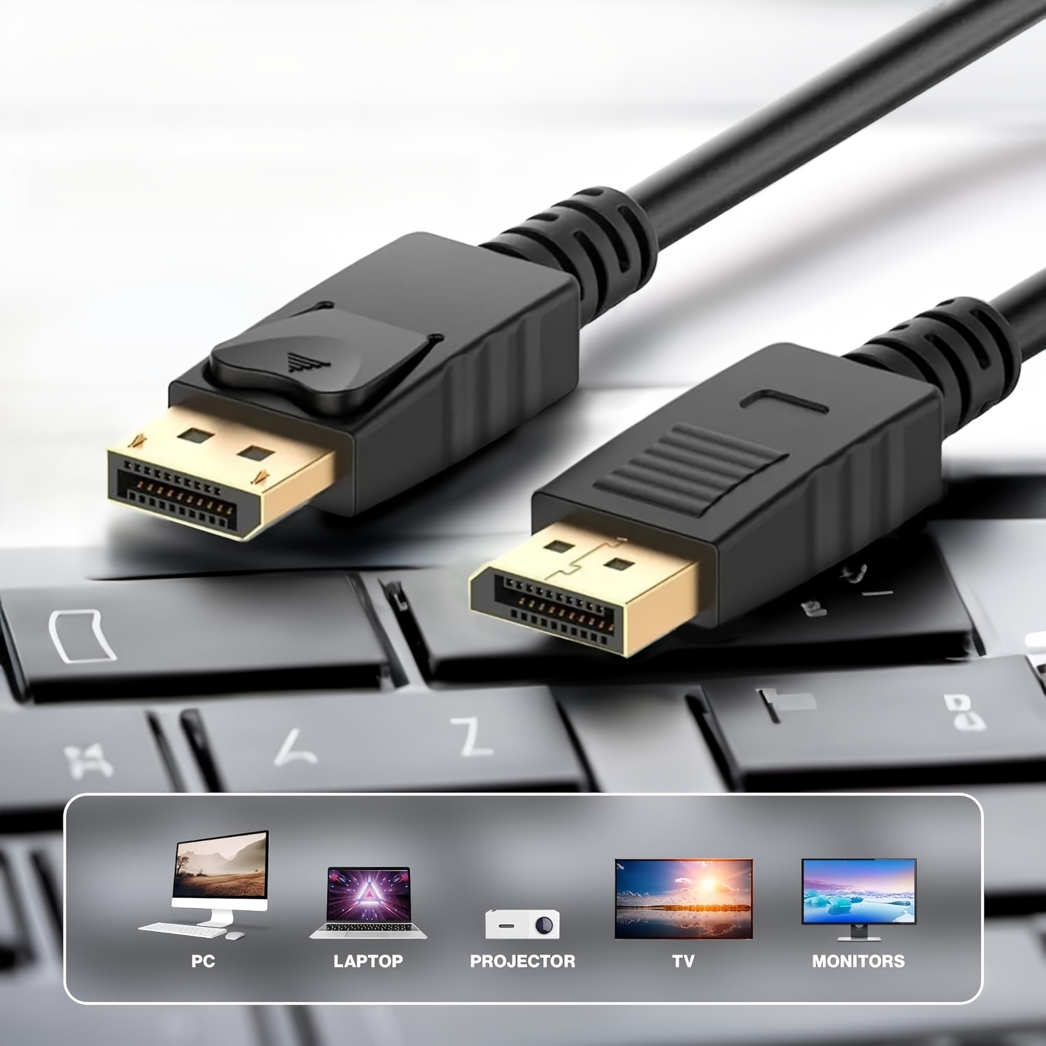DisplayPort 2.0 Cable 16K@60Hz 8K@60H 4K@165Hz High Speed 80Gbps DP2.0  Adapter