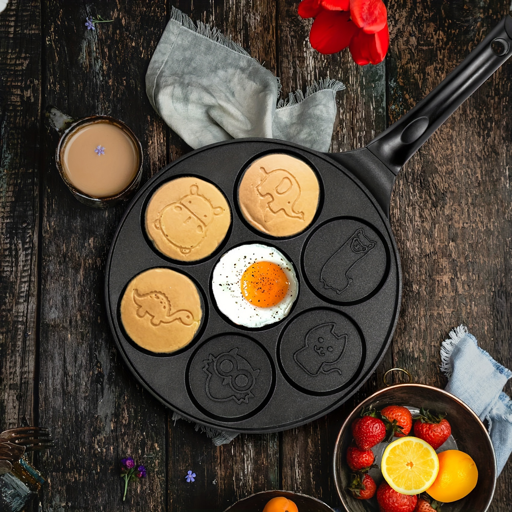 Pancake Molds for Kids, Mini Pancakes Maker Pancake Pan Nonstick Pancake  Griddle Grill Pan Mini Crepe Maker, Aluminum Alloy Pan
