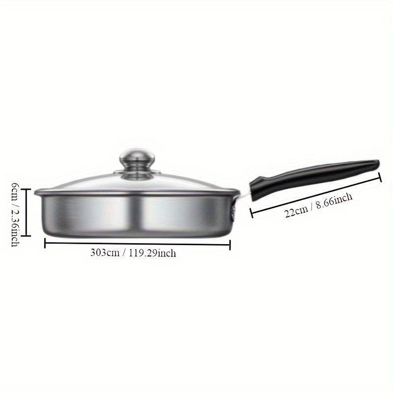 410 Stainless Steel Frying Pan, Frying Eggs, Steak Pan, Pancake Pan,  Non-stick Pan, Home Stovetop Universal, Kitchenware, Kitchen Gadget - Temu