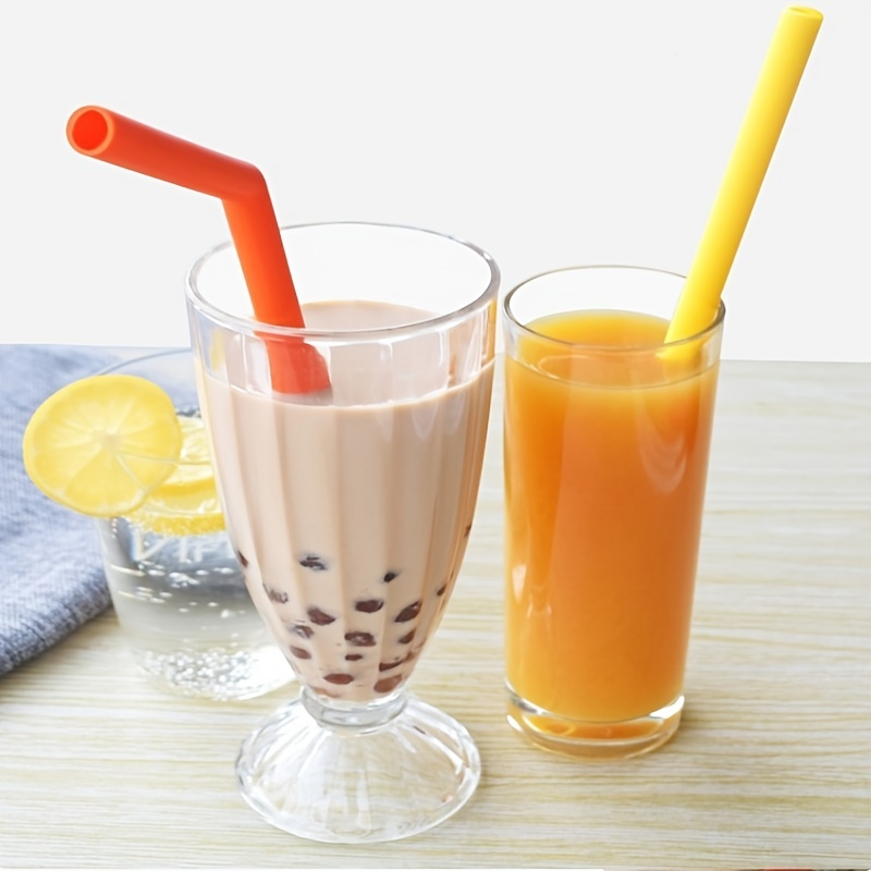 Reusable Silicone Straws Drinking Tubes Silicone Milk Tea - Temu