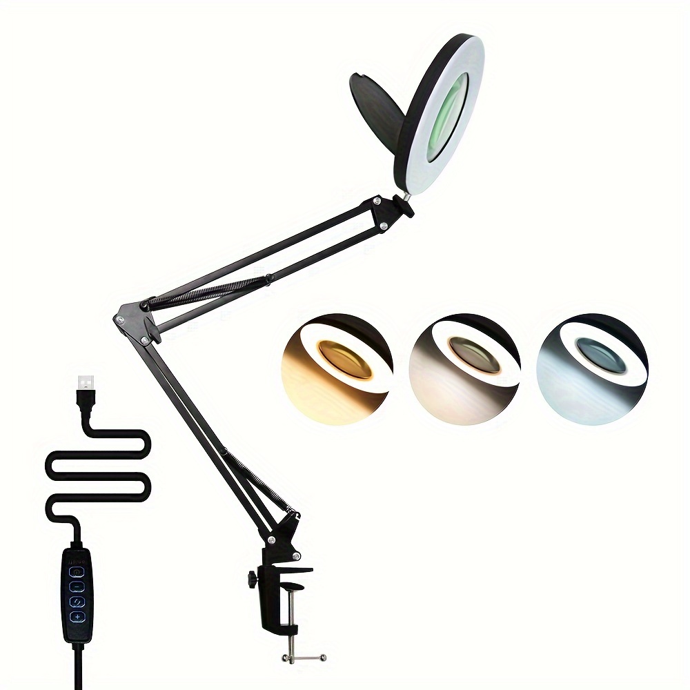 1pc Rechargeable Table Shaped Magnifying Glass With Light, Which Can Be  Worn By Standing On The Table Or Hanging Around The Neck