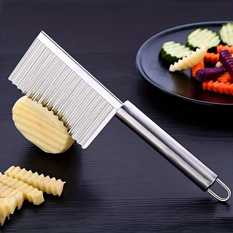 1pc Stainless Steel Potato Wave Cutter, Minimalist Multifunction French Fry  Cutter For Kitchen