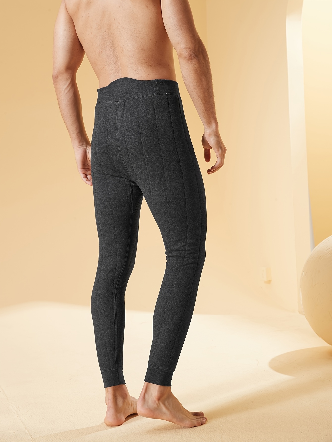 Men's Thermal Underwear Pants Thickened Fleece Warm Leggings - Temu