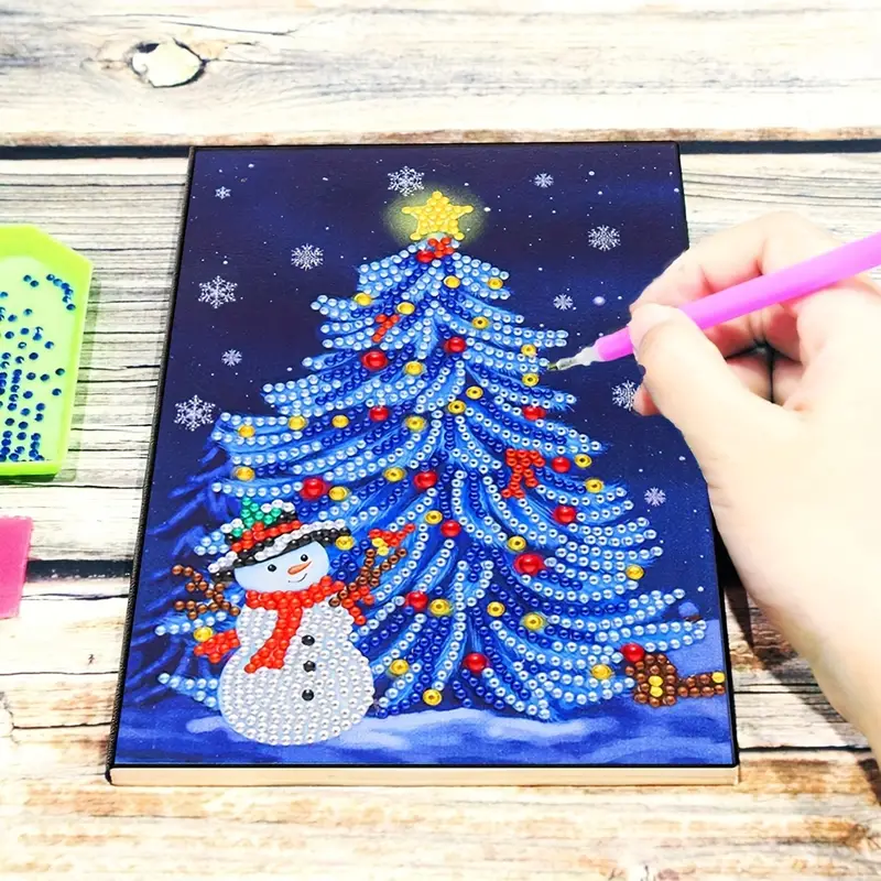 Diamond Painting Notebook / Christmas Gift DIY / Santa Claus Special Shaped  Drills / A5 60 Page Lined Journal Notebook 