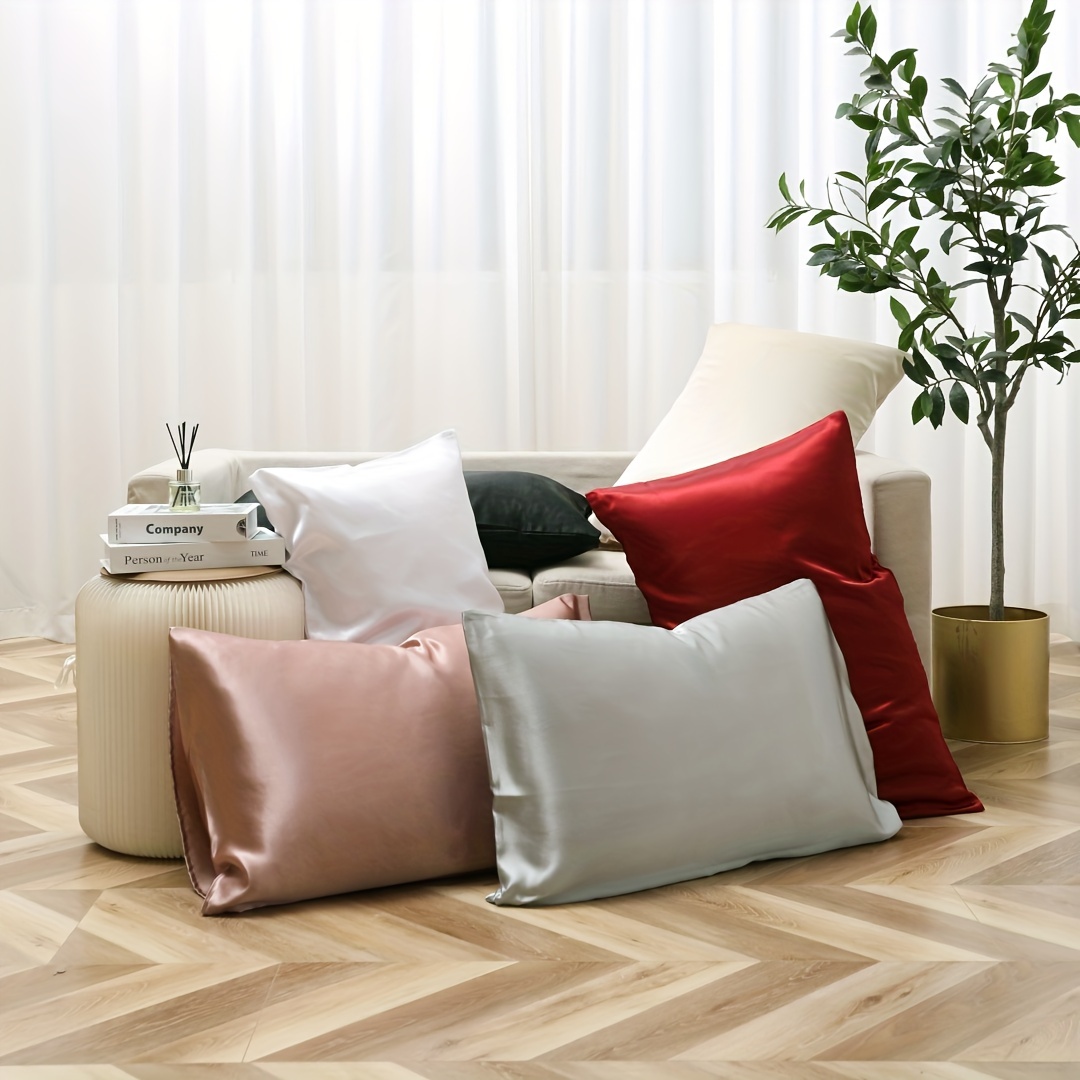 ▷ Funda de almohada Satén Rojo Teja 【Comprar Ahora】- Onnastudio