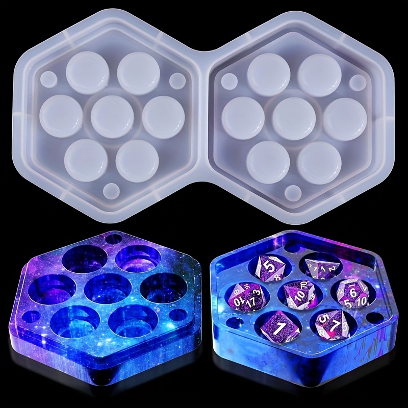 AIERSA Resin Molds Silicone for Dice Box, Hexagon Box Epoxy Resin Molds for  Dice Storage, D and D Game Lovers Gifts