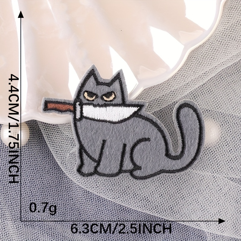  Embroidery Patches,Cute Cat Iron On DIY Decorative