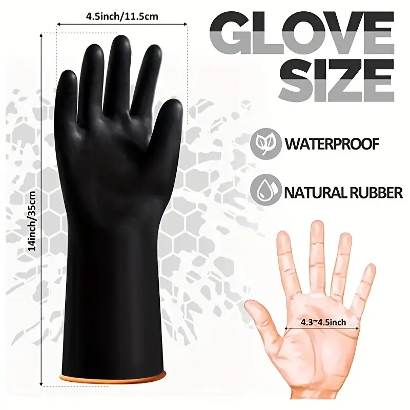 Chemical Resistant Gloves Heavy Duty Industrial Rubber Gloves