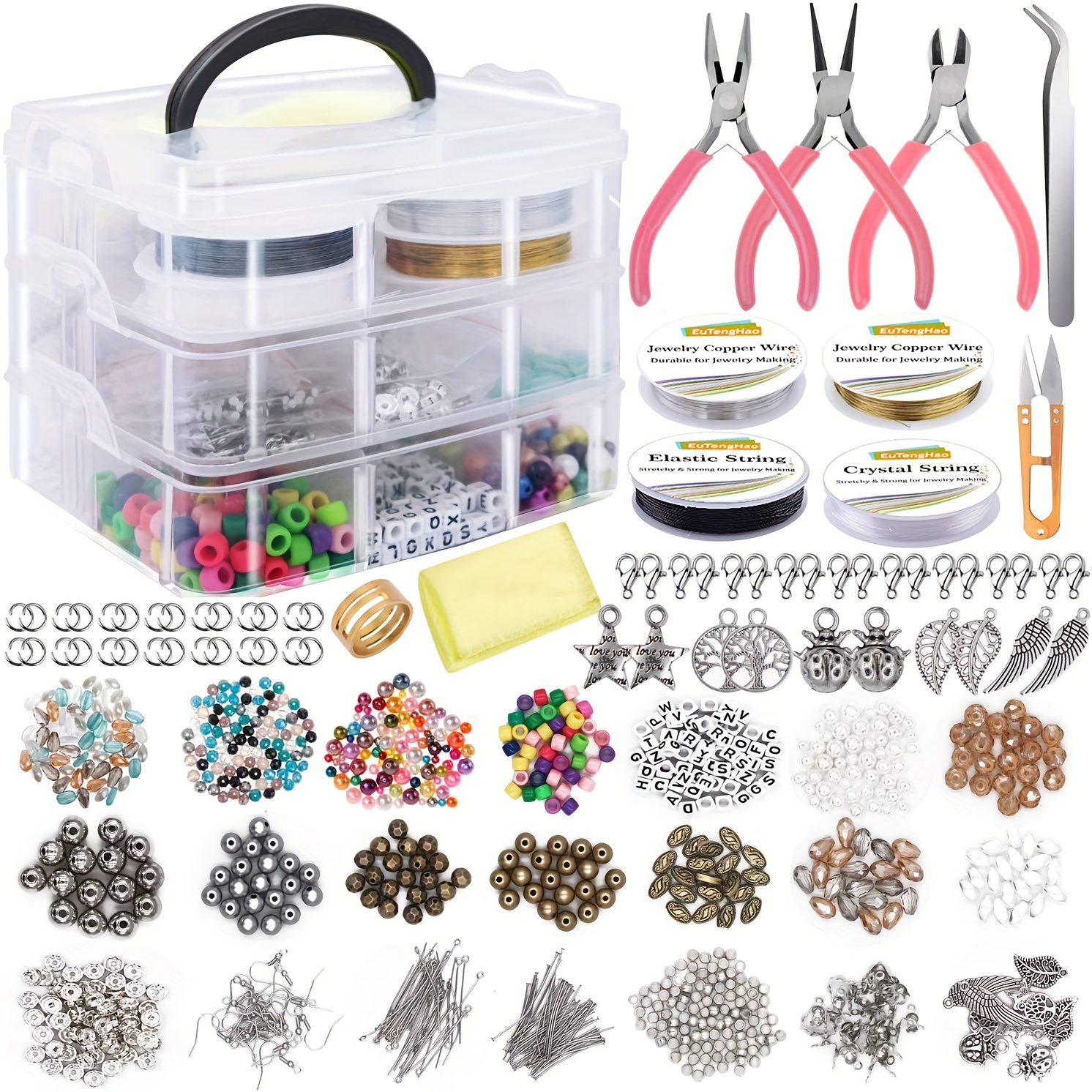 Jewellery Making Supplies Kit with Assorted Beads