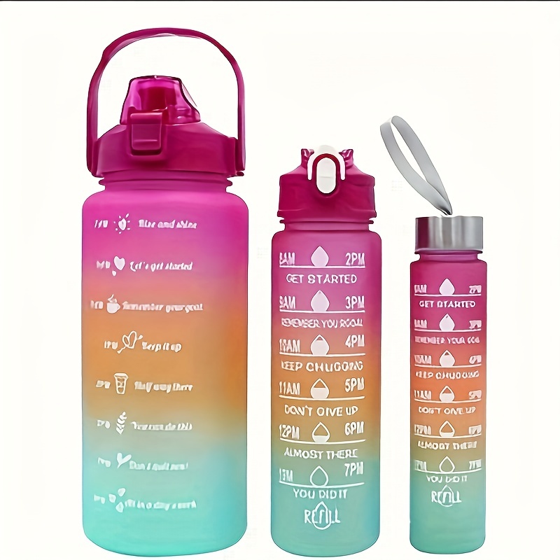 Botella Agua Deportiva Degradado Inspirador, 650ml, Escala Tiempo,  Resistente Caídas, Tapa Rebota, Portátil Moda - Deporte Aire Libre - Temu