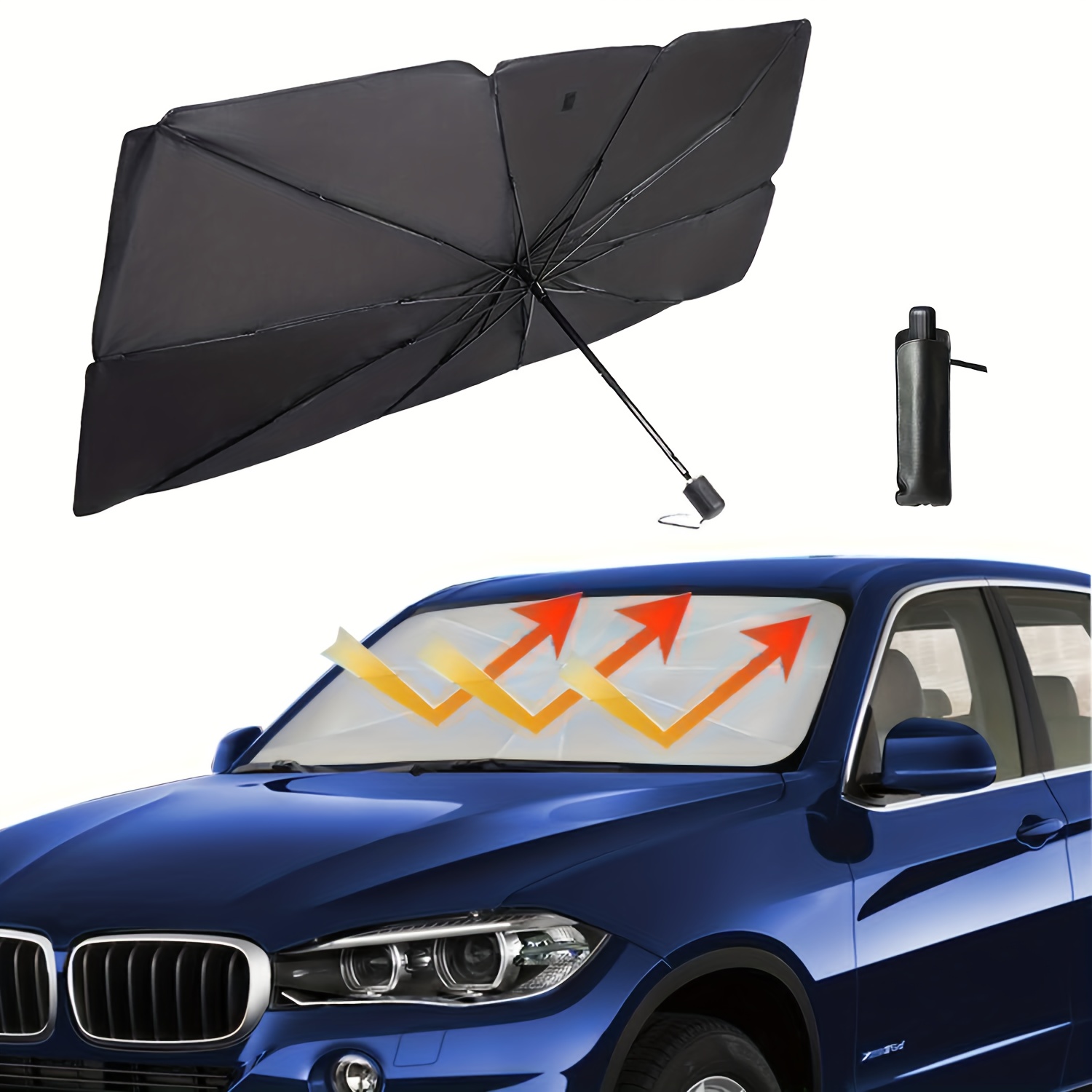 2023 New Car Sunshade Umbrella 0 Translucent Sunscreen Car - Temu
