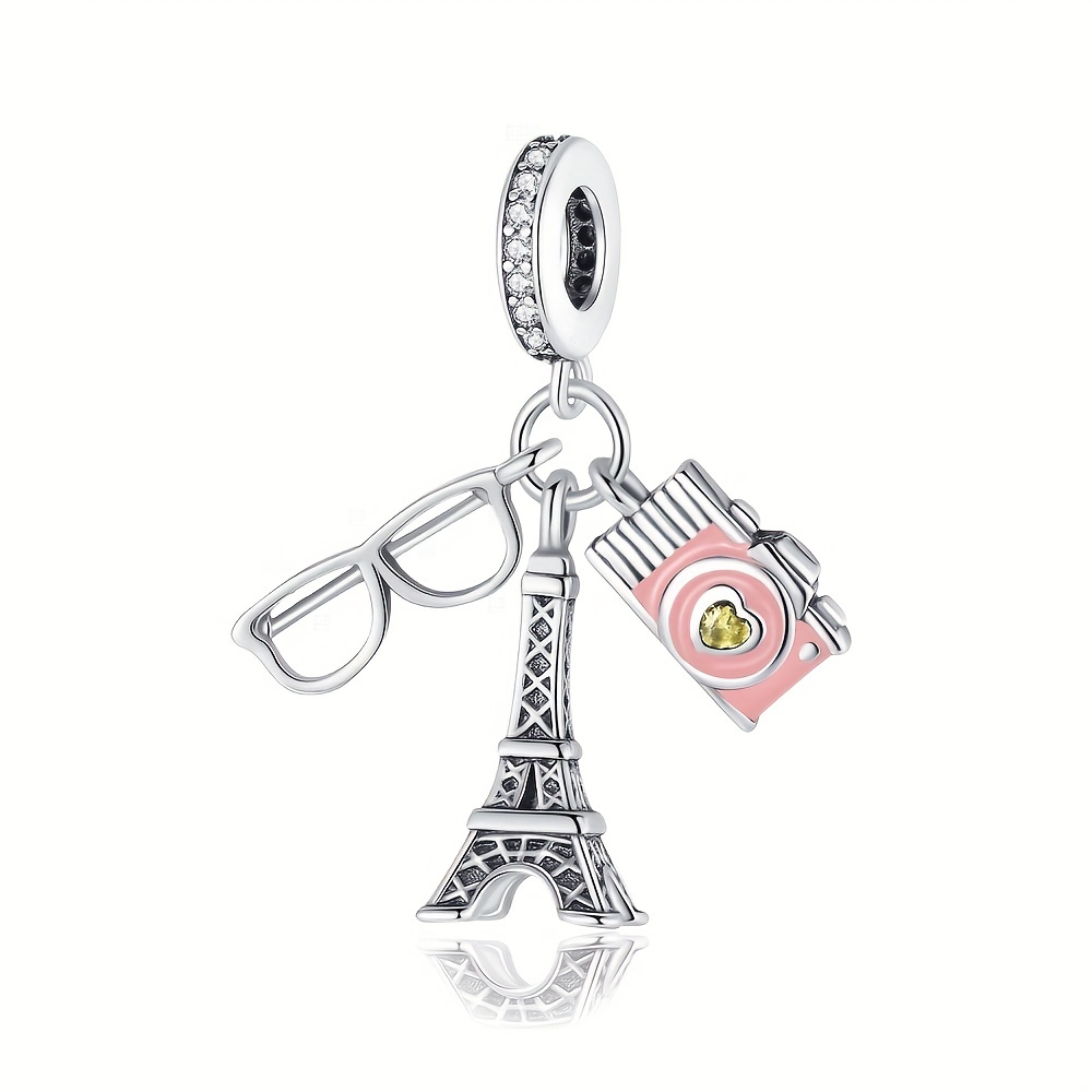 925 Sterling Silvery Classic Paris Tower Pendant Travel Series