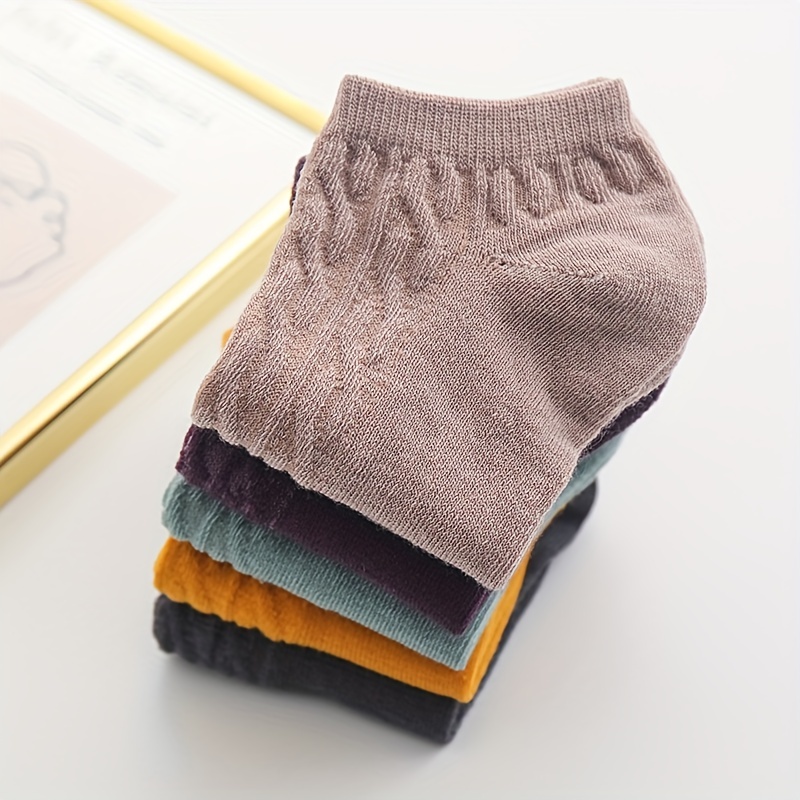 5 Pairs Kids Short Socks, Breathable & Comfortable Students Socks for Summer