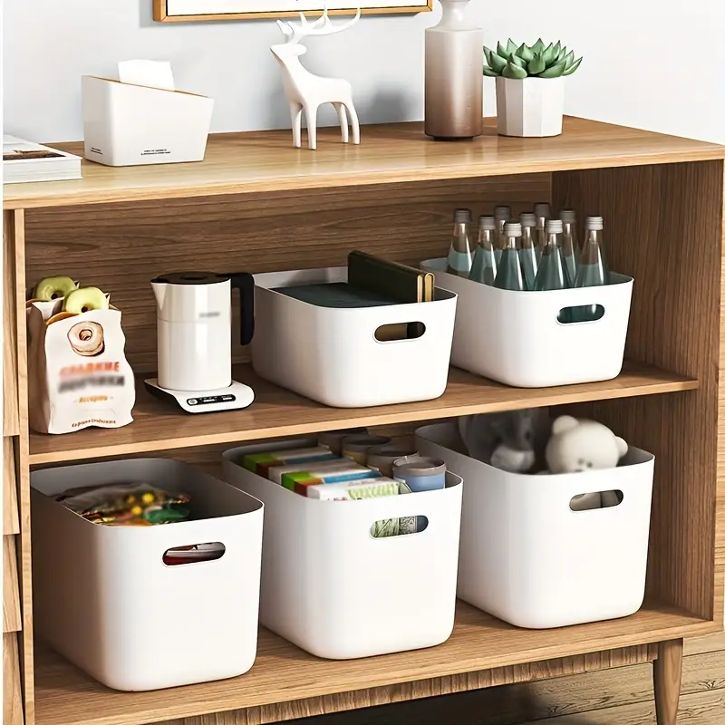 Storage Box With Lid Bathroom Shower Supplies Storage Basket - Temu