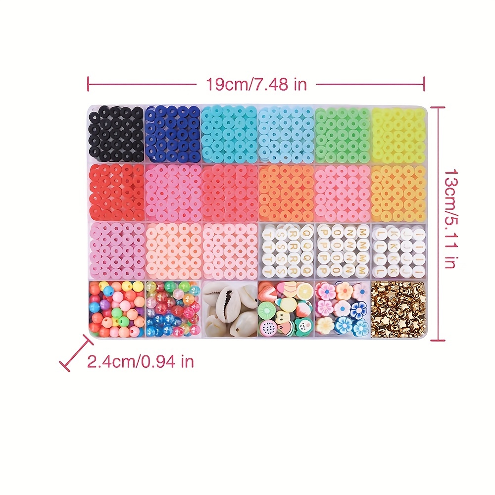  4500pcs Pink Clay Beads Bracelet Making Kit, 6mm