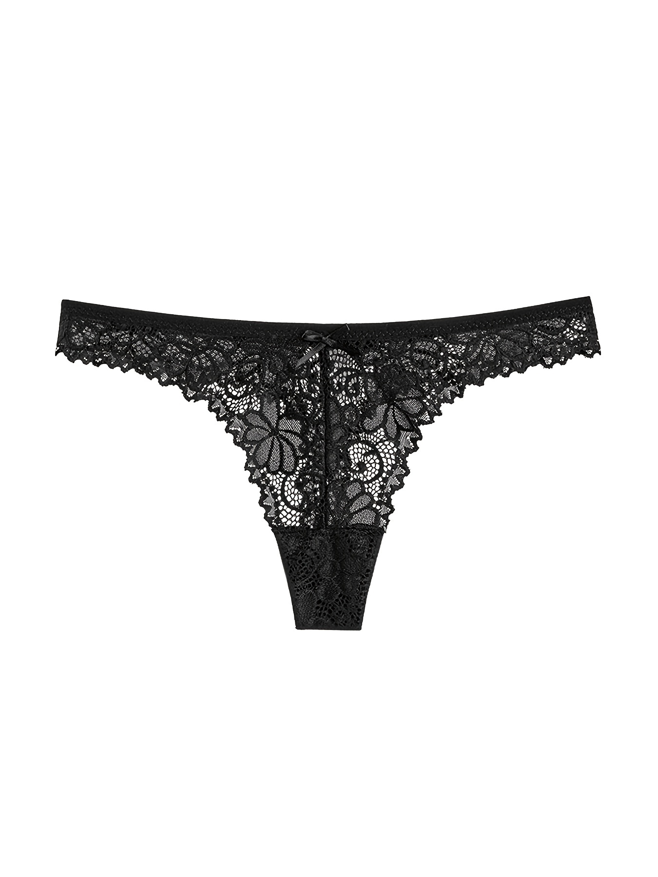 Breathable Low Sexy Lace Thong Solid Medium Elastic G - Temu