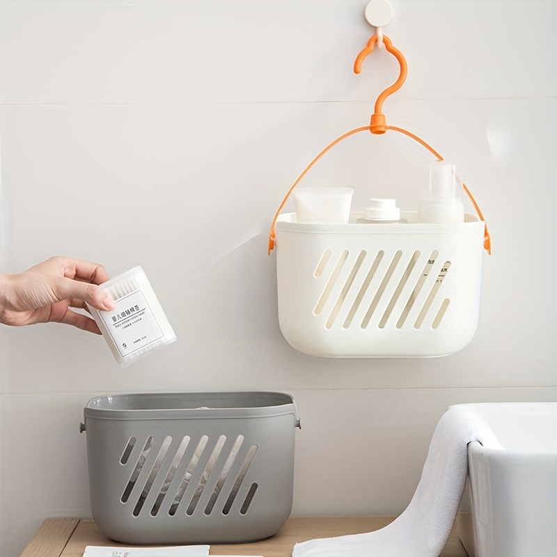  YJYdada - Cesta de ducha colgante de plástico con gancho para  baño, cocina, soporte de almacenamiento (D) : Hogar y Cocina