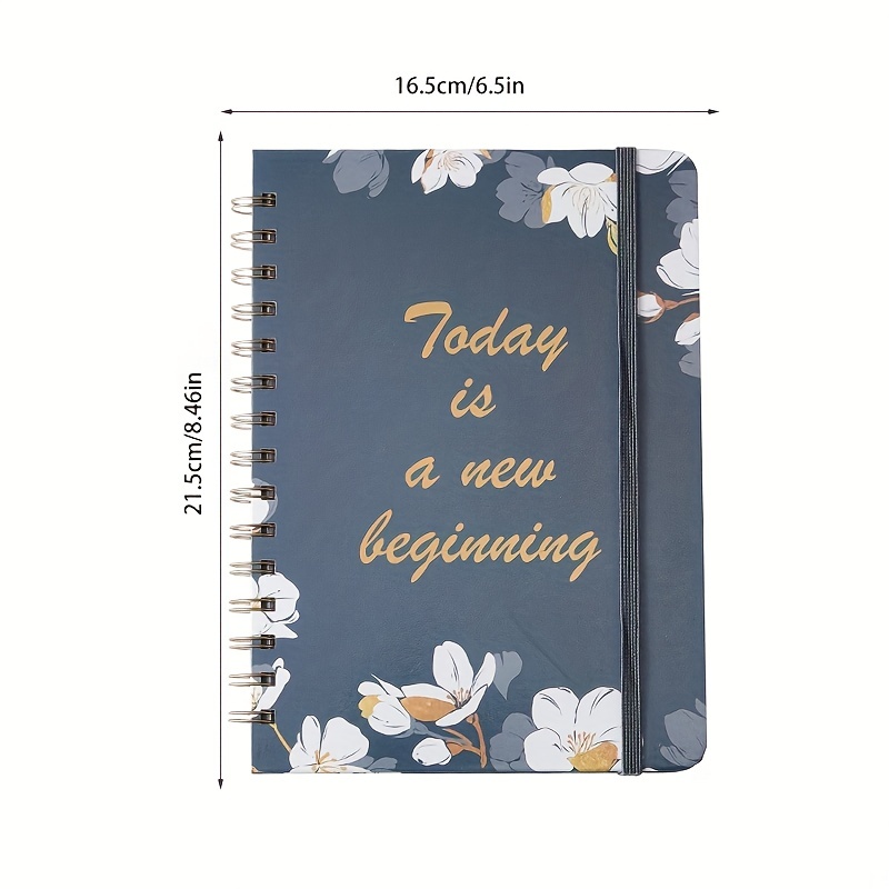 Undated Weekly Goals Notebook, A5 To Do List Planner with Spiral Binding,  5.7 x 8.0 inches