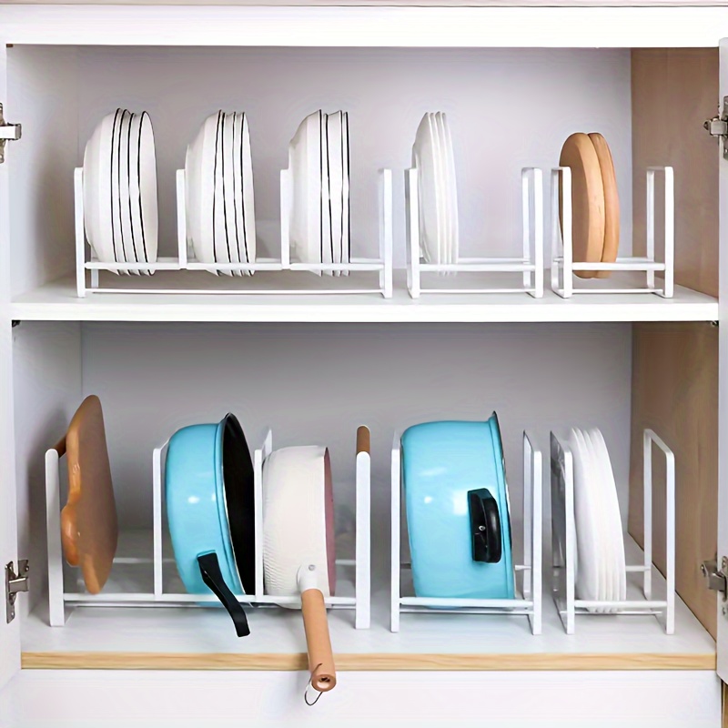 3pcs Metal Plate Holder Organizer, Vertical Plate Rack, Dish Organizer For  Cabinet, Drying Rack For Kitchen Cupboard, Kitchen Acessories