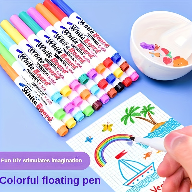 8 12 Colors Floating Pen Childrens Water Floating Painting Toy
