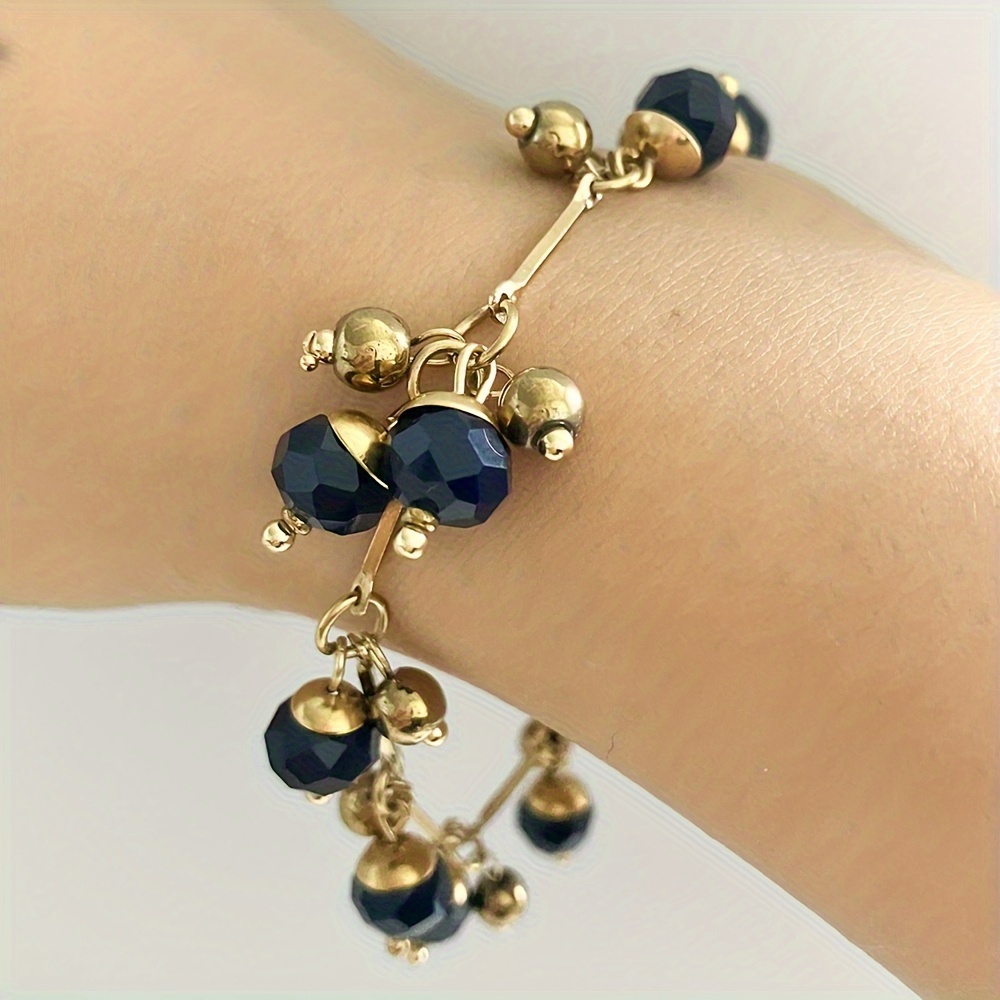 Coquette Style Bead Bracelet 18K Gold Plated Made of Golden Beads & Freshwater Pearl Sparkling Star / Heart / Moon Just Pick One U Prefer,Temu