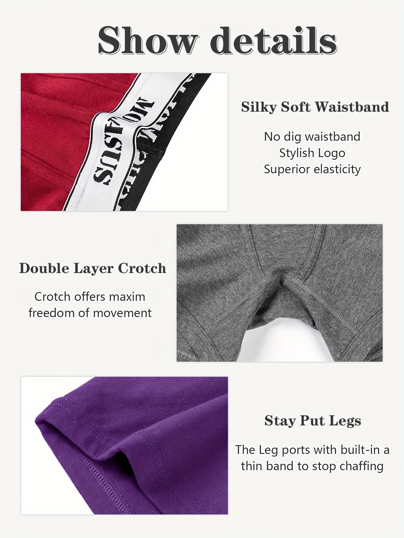 Simple Boyshort Panties Soft Comfy Letter Print Contrast - Temu