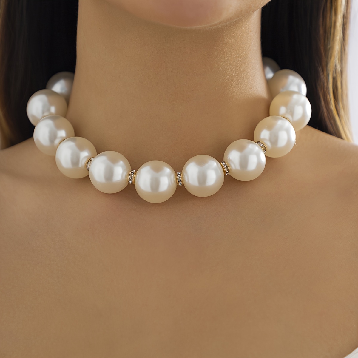 Luxury Geometric Elegant Three Layers Faux Pearl Choker - Temu