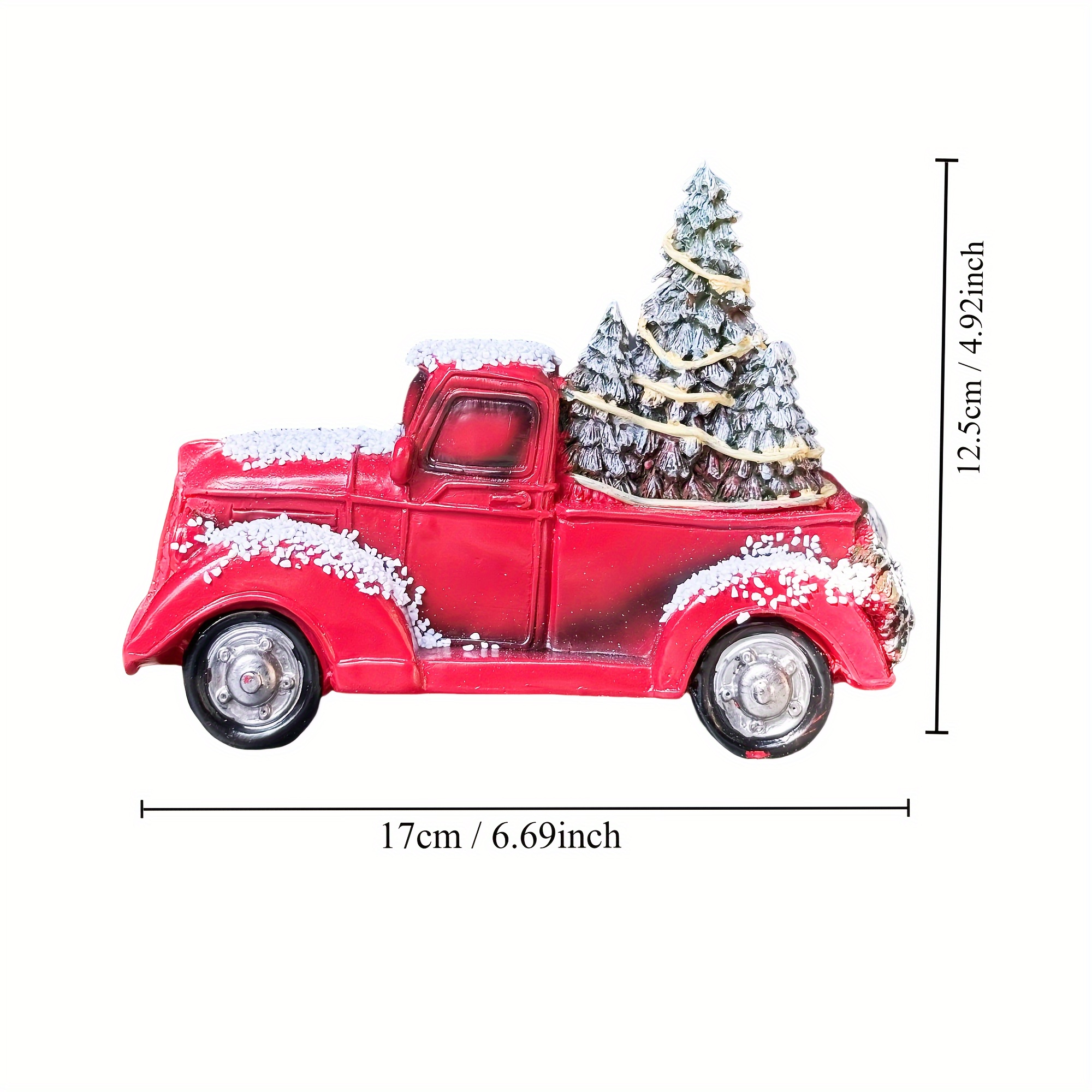 ceramic red truck with christmas tree