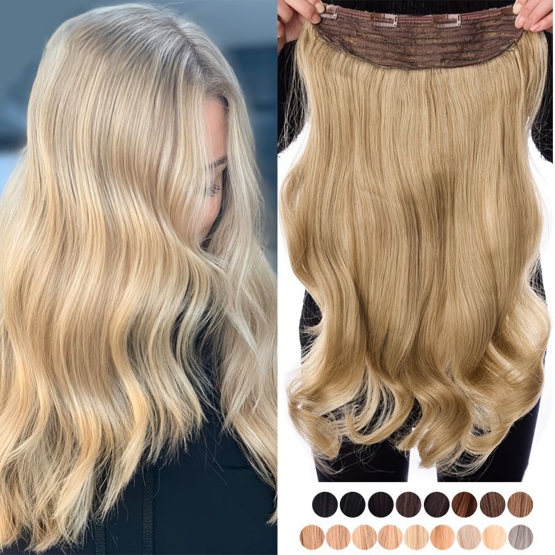 24inch Clip In One Piece Hair Extension Synthetic Wavy Clip In Hair  Extension Heat Resistant Fiber 4 Clips One Piece 17 Colors - Beauty &  Personal Care - Temu