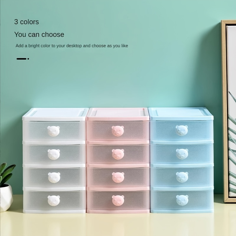 1-Pack Color Storage Drawer, 3 Layers Plastic Drawers Multifunctional  Desktop Storage Box Storage Containers Small Drawers Organizer For Home,  Office