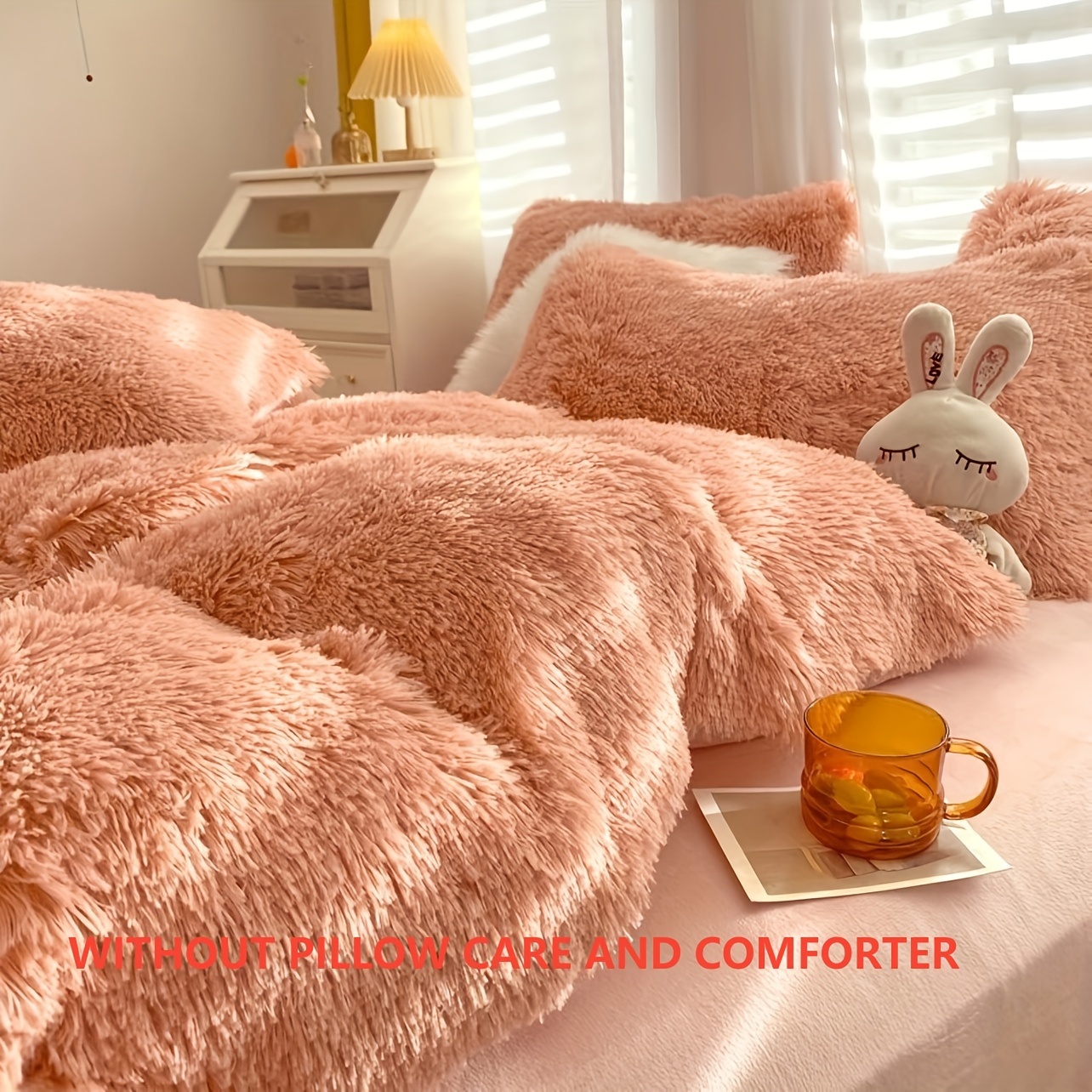 Faux Fur Plush Duvet Cover Set 1 flat Sheet 1 duvet Cover Temu