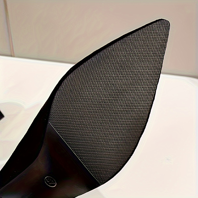 Women's Black Cover Pointed Toe Ankle Boots with Back Zipper, Chunky Mid-Heel & Decorative Studs - Slim Fit Comfortable Booties for Casual & Formal Outfits