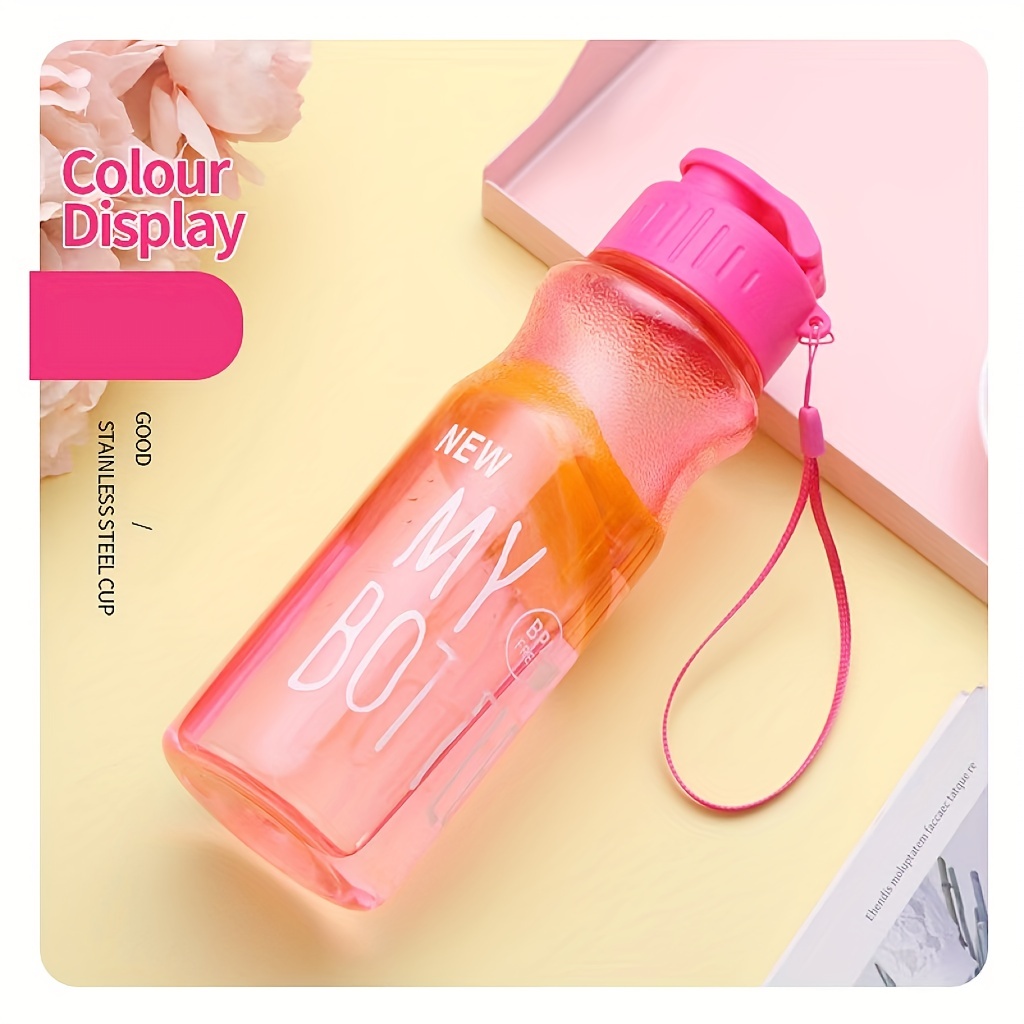 Kawaii Pink Water Bottle Sport Plastic Portable Drinking Cups