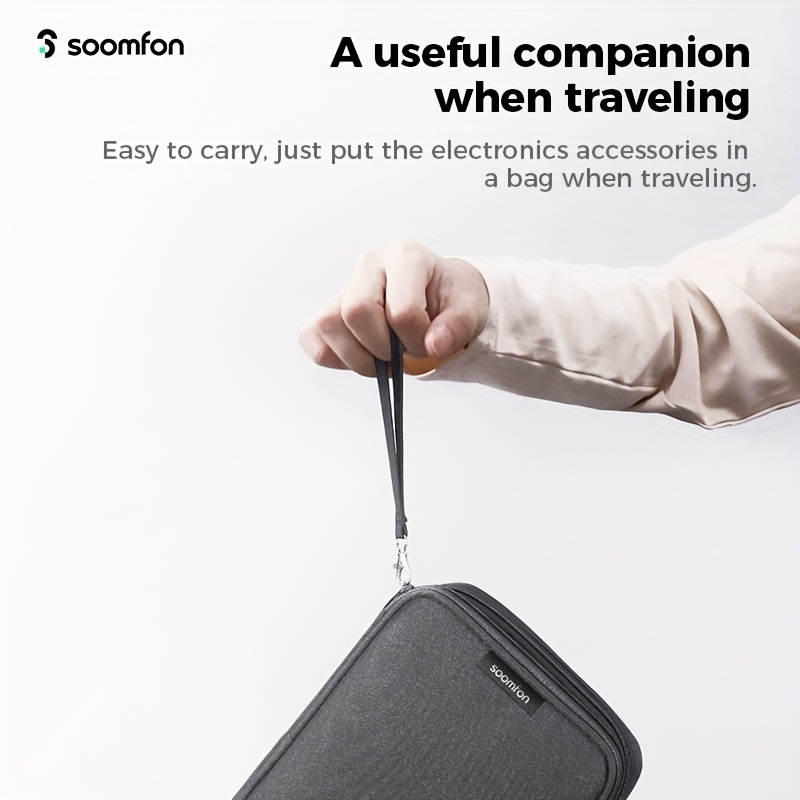 SOOMFON Electronics Organizer Travel Cable Organizer Bag, Portable  Waterproof Double Layers All-in-One Storage Bag for Cable, Cord, Charger,  Phone
