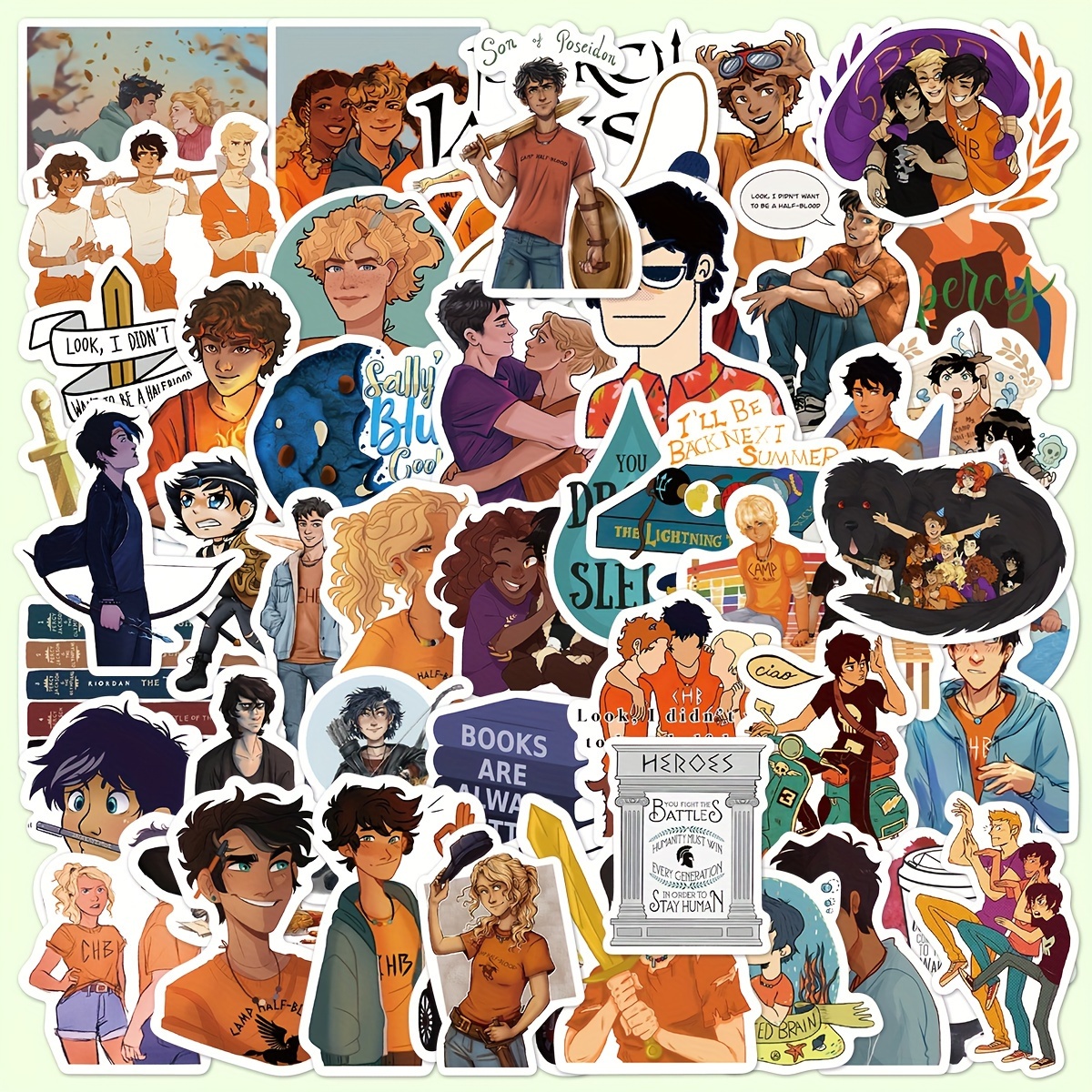 Collection de personnages de dessins animés Lot de 50 autocollants