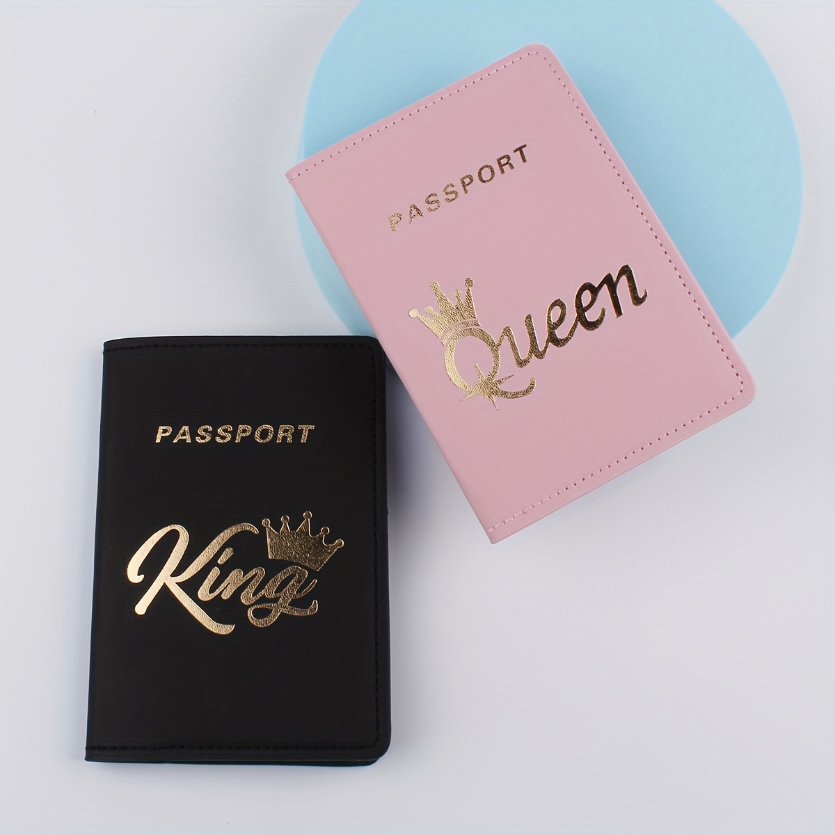 2 Unids/set Funda Para Pasaporte De Viaje A La Moda diseño  King & Queen