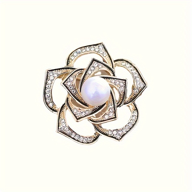 Pins, Brooches Big Camellia Pearl Brooch For Women Brand Desinger