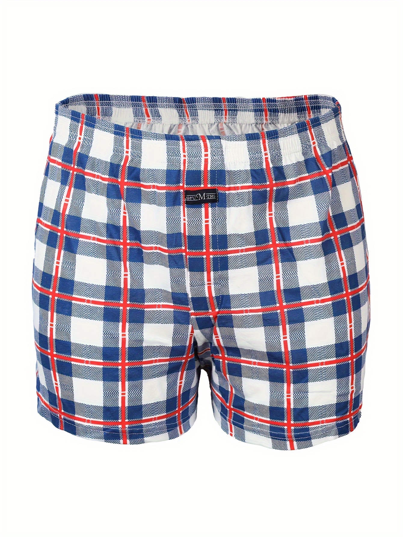 Men's Cotton Comfortable Plaid Boxers Underwear - Temu Canada
