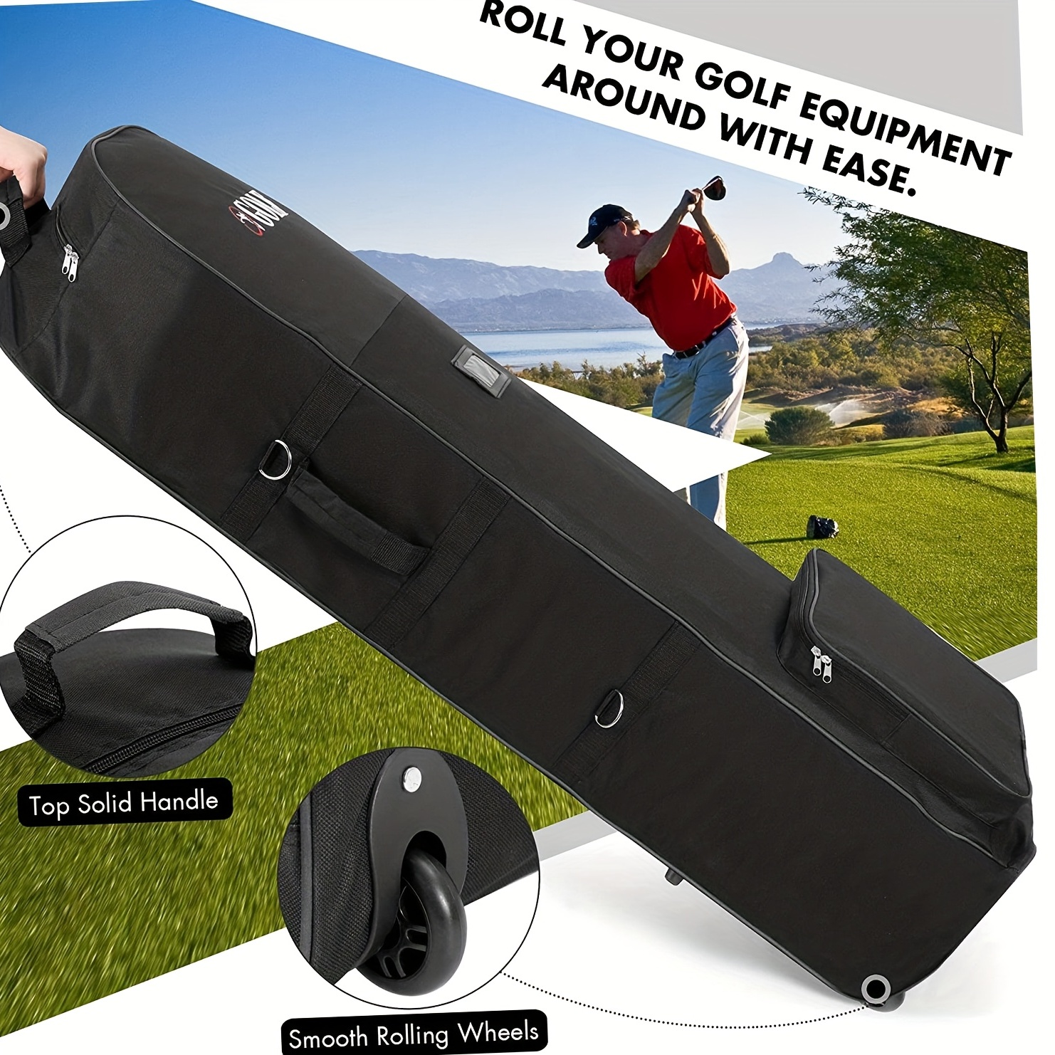 premium golf aviation bag with wheels detachable shoulder straps foldable design for men women