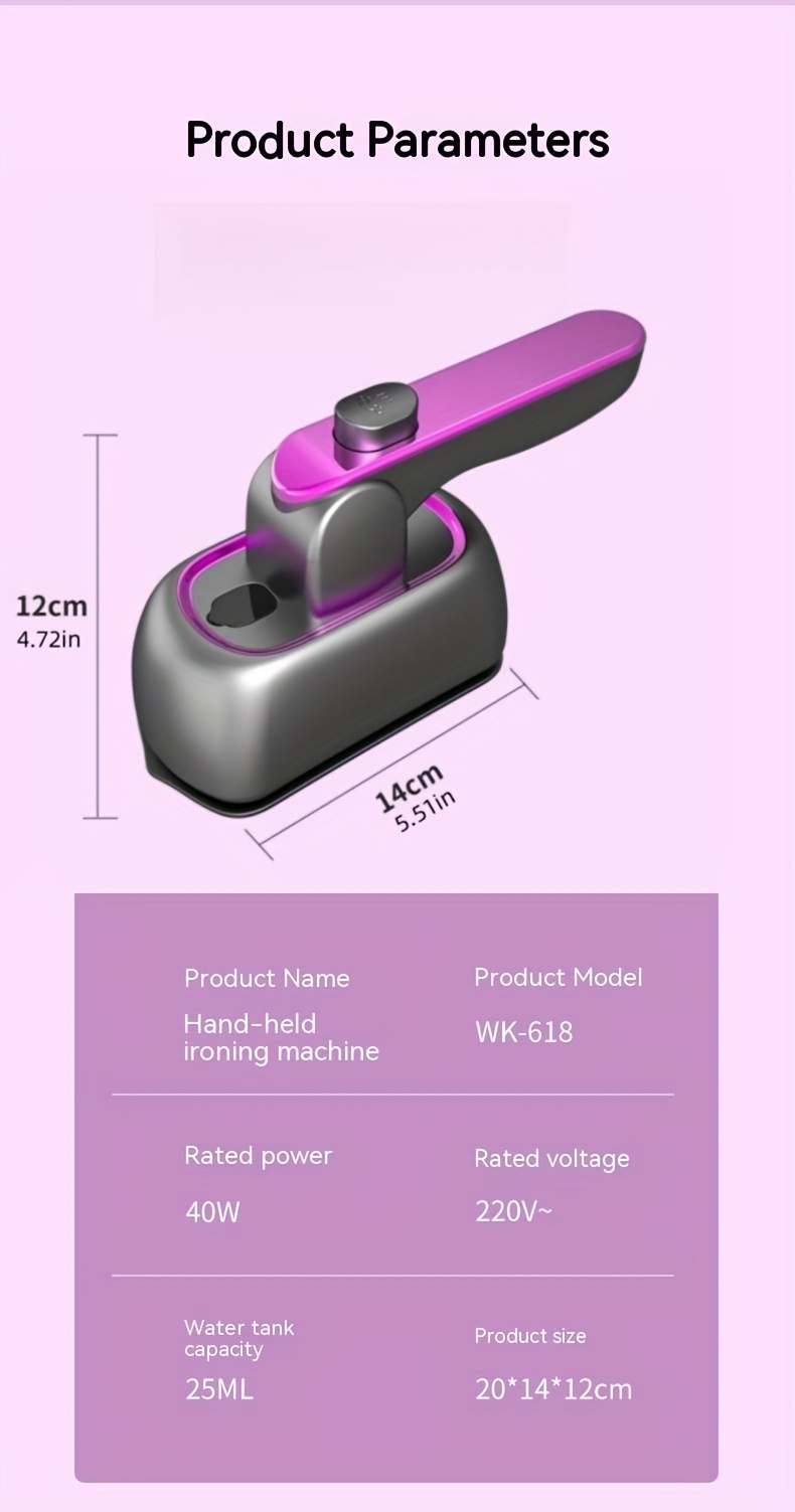 Máquina Portátil Planchado Vapor Mano Plancha Eléctrica Mini - Temu