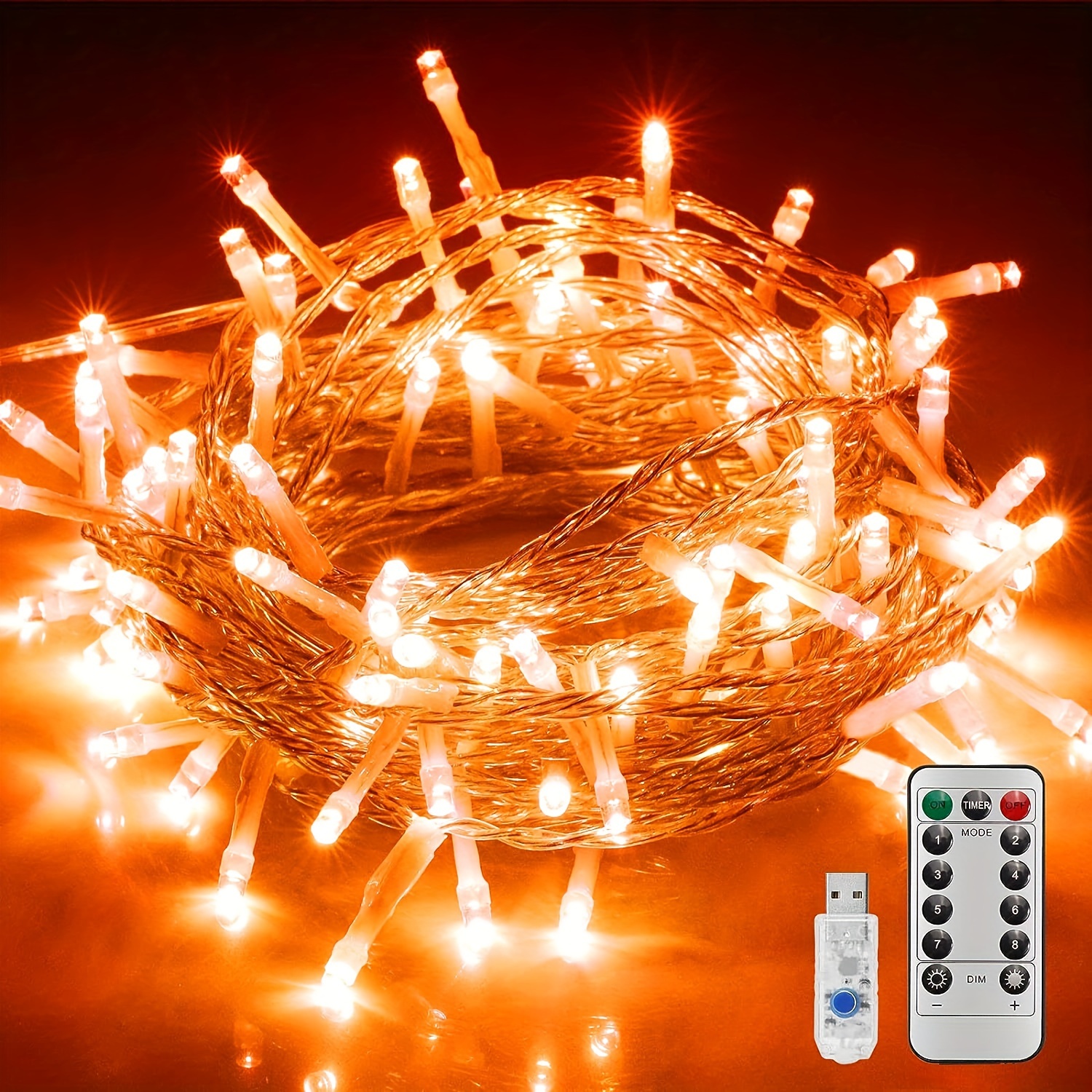 Guirlande lumineuse décorative à Led pour noël, 100M ou 50M, 8 modes  d'éclairage, féerique, pour fête, mariage ou vacances, 220/110V