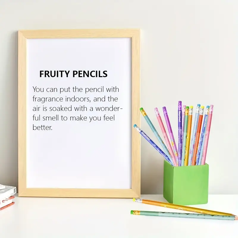 96 Pieces Scented Pencils Colorful Smelly Pencils Cute Fruit Pencils  Inspirational Pencils Motivational Pencils with Eraser Cylinder Wood Pencil  for