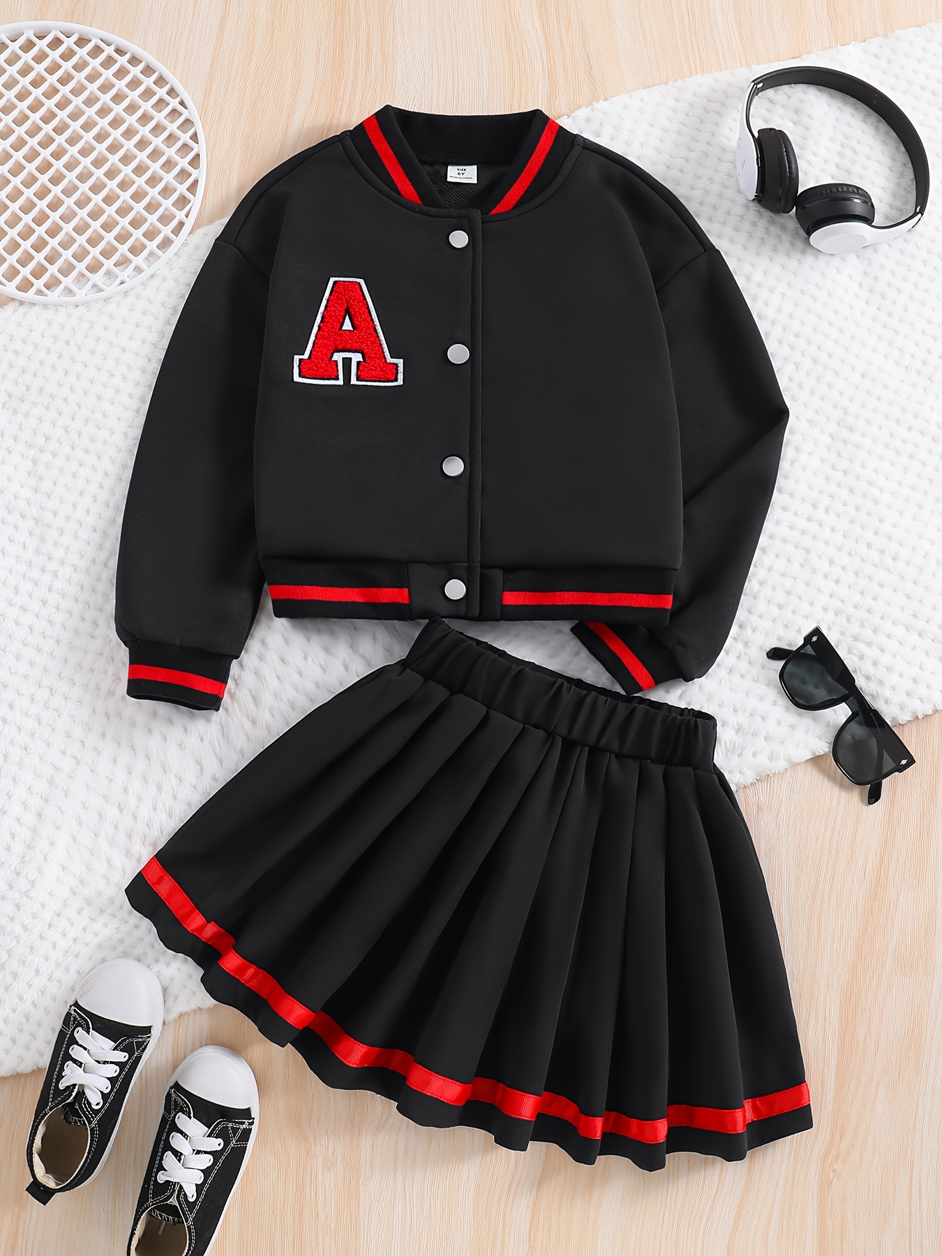 Girls Varsity Jacket Set - Temu