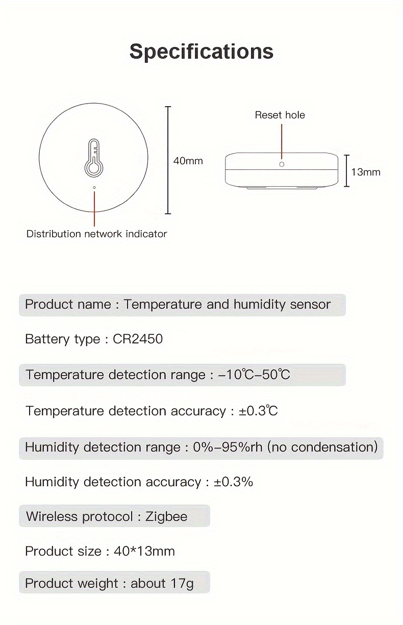 Zigbee Temperature Humidity Sensor Luminous Brightness Detector 3 In 1 –  Lonsonho Tech.